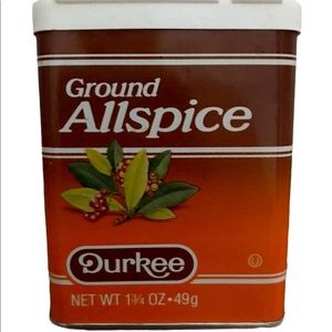 Vintage DURKEE ALLSPICE Tin 1-3/4 Oz 95% Full